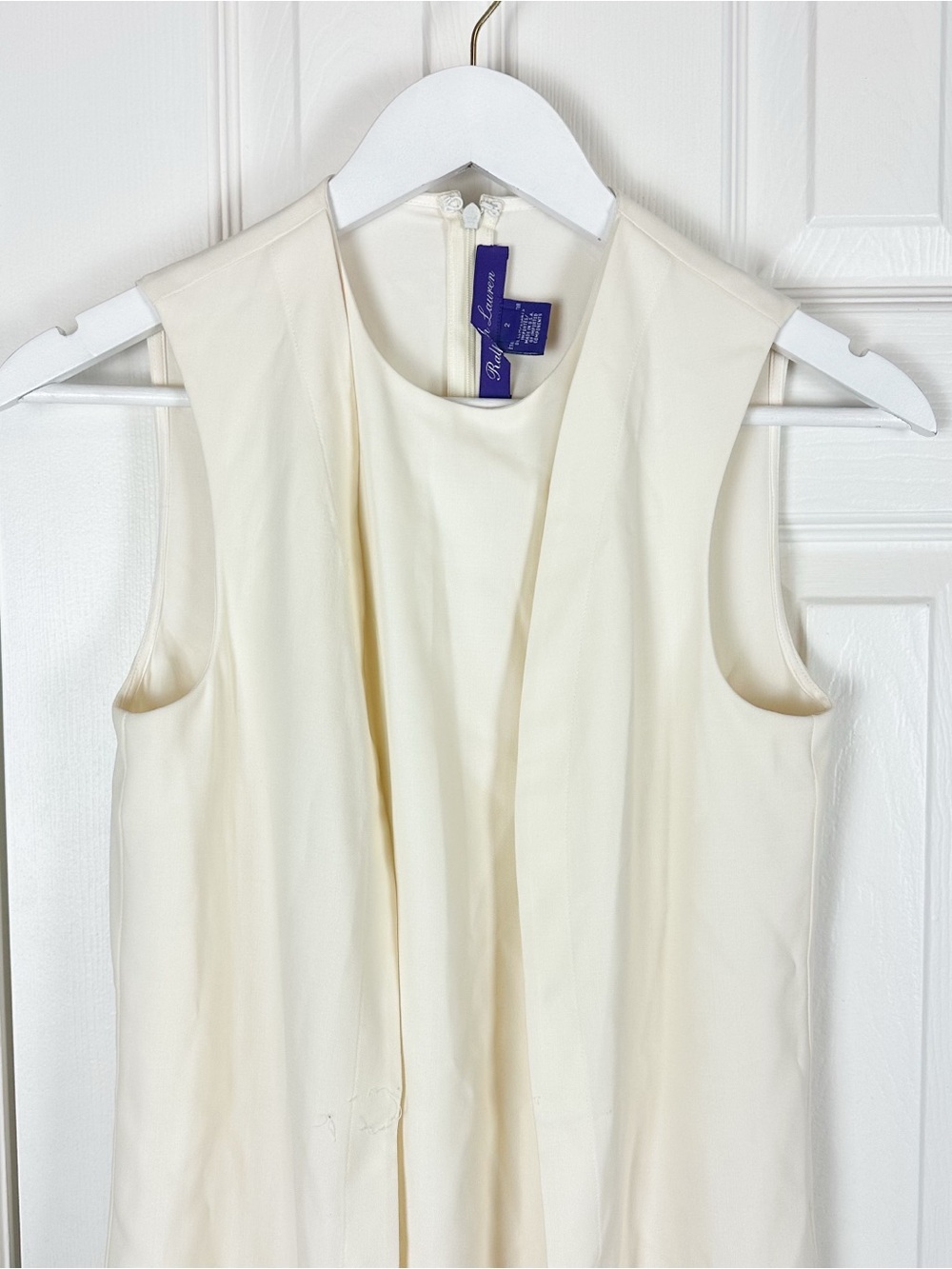 Ralph Lauren Purple Label Ivory Wool Silk Sheath Dress - Picture 2 of 15